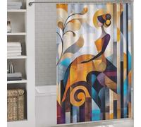Modern Cubist Vision of Adele Bloch-Bauer Shower Curtain with Hooks for Bathroom Daily Household Stylish Washable Anti-Mould Proof Resistant for Home Bathroom Toile Hotel Decor 56.30x70.87Inch（143x180
