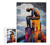 Modern Cubist Vision of The Thinker, 500 PCS Displayable Picture Puzzle, Gift for Winter Evenings - for Detail-Focused Puzzlers