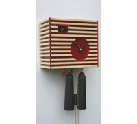 Modern cuckoo clock Bauhaus Design, red, 8 day