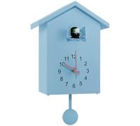 Modern Cuckoo Clock with Working Bird Minimalist Chiming Wall Clocks Battery Powered, Delicate Bird House Hanging Watch Decoration Pendulum Clock for Living Room Kitchen Office Wall Art(blue)
