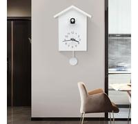 Modern Cuckoo Clock With Working Bird , Minimalist Chiming Wall Clocks Battery Powered , Silent Sweep Cookoo Clocks , Hanging Watch Decoration Pendulum Clock For Living Room Office Wall Art 20X25cm