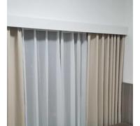Modern Curtain Rod Cover with 2 Rails for Living Room & Bedroom Stylish Drapery Decor Light-Blocking Fabric Elegant Window Treatment Solution