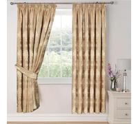 Modern Curtains for Living Room Fully Lined Pencil Pleat Luxury Jacquard Virginia Bedroom Curtains (Gold, 66″x 72″ (167 x 183cm))