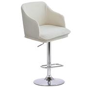 Modern Curved Bar Stool Chair Slipcovers Set of 2/4/1 - Protective Swivel Covers with Backs & Arms for Kitchen Counter Dining Room - Milk White 6PCS