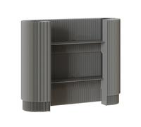 Modern Curved Reception Desk Portable Checkout Counter for Retail & Craft Shows Space-Saving Receptionist Table Grey Ideal for Bars Stores Hotels and Displays