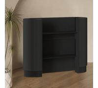 Modern Curved Reception Desk - Stylish Checkout Counter for Office, Retail & Hotel Lobbies - Space-Saving Design for Small Areas - Contemporary Furniture Solution