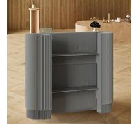 Modern Curved Reception Desk - Stylish Checkout Counter for Office, Retail & Hotel Lobbies - Space-Saving Design for Small Areas - Contemporary Furniture Solution