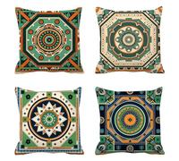 Modern Cushion Covers 40 x 40 Set of 4 Outdoor Cushions Waterproof Linen Abstract Cushions Square Garden Cushion with Invisible Zipper Pillow Case for Sofa Bed Bedroom Living Room Home Decor O-672
