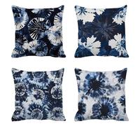 Modern Cushion Covers 45 x 45 Set of 4 Outdoor Cushions Waterproof Linen Abstract Cushions Square Garden Cushion with Invisible Zipper Pillow Case for Sofa Bed Bedroom Living Room Home Decor O-671