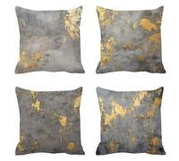 Modern Cushion Covers 60 x 60 Set of 4 Outdoor Cushions Waterproof Linen Plain Cushions Bench Cushion with Smooth Invisible Zipper Square Pillow Case for Living Room Couch Bedroom, Women GiftsT-637