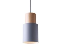 Modern Cylindrical Pendant Lights Bedroom Farmhouse Hanging Light Wood Art Creative Color Chandelier Bedroom Nordic Style Ceiling Lighting Fixture for Shop Dining Room Kitchen Island Hotel