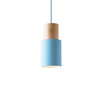 Modern Cylindrical Pendant Lights Bedroom Farmhouse Hanging Light Wood Art Creative Color Chandelier Bedroom Nordic Style Ceiling Lighting Fixture for Shop Dining Room Kitchen Island Hotel