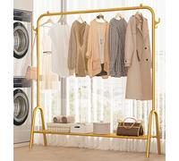 Modern d Clothes Rack with Hoo & Wire Shelf 70kg Capaci Hanr for Bedroom & Laundry 100x33x147cm - & Design