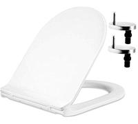 Modern D-Shape Slim Toilet Seat with Mute Soft Close Seat Cover & Quick-Release with ONE Push Button Easy Top Fix Blind Hole Slim Luxury Design by AAN®