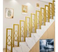 Modern d Stair Railing Diamond Pattern il for Corridor Safety Balcony & Veranda Guardrail Indoor/Outdoor Size: U/85cm Color: Denim