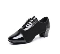 Modern Dance Shoes Men Ballroom Dancing Soft Rubber Sole Suede Sole Optional Large Size 46 Male Jazz Latin Shoes Tango(37) Black