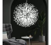Modern Dandelion Chandeliers, Crystal Fireworks Sputnik Ceiling Light Fixture,12-Light Pendant Lighting for Dining Room Bedroom Bathroom Kitchen Foyer Girls Room,Chrome