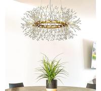 Modern Dandelion Crystal Chandelier - 8-Lamp Firework Design for Living Room Dining Room Kitchen Island & Hallway - G9 Bulb Compatible Elegant Lighting Fixture
