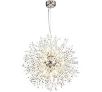 Modern Dandelion Pendant Light Fixture Firework Crystal Ceiling Lamp Elegant Indoor Hanging Lighting for Living Room Kitchen Restaurant Decor