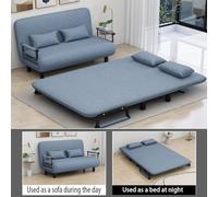 Modern Dark Blue Sofa Bed - Convertible Folding Couch with Pillow for Bedroom Living Room Guest Room & Outdoor - Stylish & Comfortable Furniture Solution