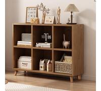 Modern Dark Brown Open Storage Display Shelf for Home Office, Study Rooms, Libraries - Stylish 79.8 x 30 x 74.9 cm Bookshelf for Books and Decor