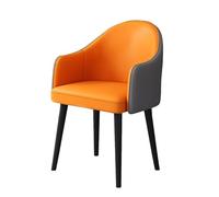 Modern Dark Gray PU Leather Dining Chair Curved Back & Armrests Stylish Metal Legs Ideal for Kitchen & Dining Room Decor Comfortable Upholstered Seating