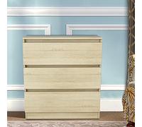 Modern Dark Grey 3 Drawer Chest - Stylish Bedroom & Living Room Storage Solution Functional Design 70x40x77cm nize Your Space with Elegance