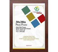 Modern Dark Oak Maxi Poster Frame 30 x 20 Inch (76.2 x 50.8cm) Large Picture Frames with Safe Clear Perspex Front & Wall Mounting - 20" x 30" Premium Wall Photo Frames