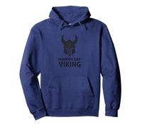 Modern Day Viking Warrior Helmet Graphic Art Pullover Hoodie, Adult Unisex, Navy, XL