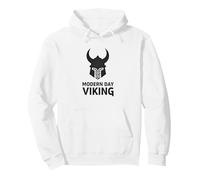 Modern Day Viking Warrior Helmet Graphic Art T-Shirt viking shirts for men Pullover Hoodie, Adult Unisex, White, Small