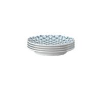 Modern Deco Small Blue Accent Plates - Set Of 4 -