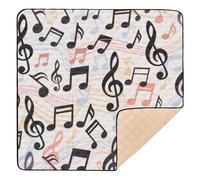 Modern Decor Cartoon Music Symbol Soft Thick Baby Activity Play Mat for Indoor Outdoor Lightweight Foldable Padded Play Mat for Baby Kids Toddlers Infants, 50'' x 50''alfombras con Musica para