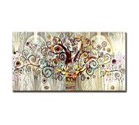 Modern Decor Gustav Klimt Tree of Life Landscape Oil Paintings Print on Canvas Wall Art Posters Decorative Pictures 160x80cm Framless