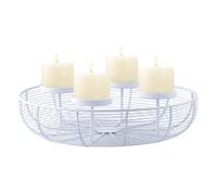 Modern Decoration Advent Wreath Candle Holder Christmas Decoration Orbe White