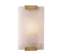 Modern Decoration Marble Wall Sconce White Alabaster Glass Wall Light Long Bar Indoor Natural Stone Gold Wall Mounted Lamp Black Bathroom Vanity Light Fixture for Bedroom Living Room(Gold-27cm)