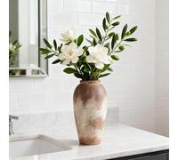 Modern Decorative Ceramic Flower Vase for Living Room, Bedroom for Fresh Flowers, Dried Flowers, 10 Inch Decorative Table Vase for Centerpieces - Natural Brown