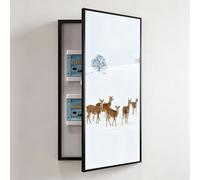 Modern Decorative Circuit Breaker Panel Cover - Wall-Mounted Fuse Box Cabinet with Aluminum Alloy Frame for Home Office Entryway,Black-r,60 * 120cm