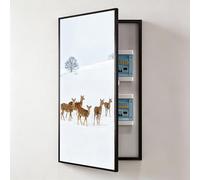 Modern Decorative Circuit Breaker Panel Cover - Wall-Mounted Fuse Box Cabinet with Aluminum Alloy Frame for Home Office Entryway,Black-l,60 * 120cm