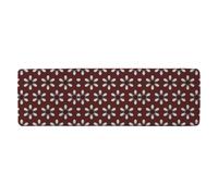 Modern Decorative Floral Pattern Runner Rug Benjamin Tate Design Natural 67cm x 230cm