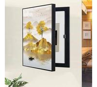 Modern Decorative Fuse Box Cover - Hidden Circuit Breaker Cabinet, Flip-Up Meter Switch Box for Living Room, Bedroom, Office, Cafe, Stylish Home Decor (B 13.8 * 17.7in)