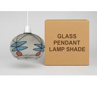 Modern Decorative Glass Lamp Shade 15cm Ceiling Light Shade, Stained Glass Style Pendant Light Shade, Replacement Lampshade for Ceiling Lights, Living Room, Bedroom, Kitchen, Easy Fit E27