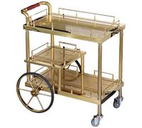Modern Decorative Rolling Bar Cart, 3 Layer Smoke Tempered Glass Drinks Cart, Mobile Tea Food Serving Trolley with Lock Wheels for Living Room Home Bar(I)