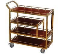 Modern Decorative Rolling Bar Cart, 3 Layer Smoke Tempered Glass Drinks Cart, Mobile Tea Food Serving Trolley with Lock Wheels for Living Room Home Bar(F)