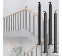 Modern Decorative Spindles for Stairs, Pre Assembled Balcony Loft Deck Stair Balusters, Commercial/Industrial/Residential Projects Railings Columns(4pieces,64cm/25inch)