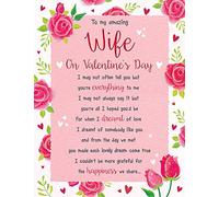 Modern Decorative Valentines Card Wife - 8 x 6 inches - Regal Publishing