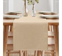 Modern Decorative Waterproof Table Runner for Kitchen Dining Room Party (40x240 cm, Beige)
