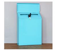 Modern Delivery Letterbox Metal Mailbox Mailbox Locking Wall Mounted Comment Drop Box Payments Holder Postbox Letter Post Mail Outdoor(Blue)