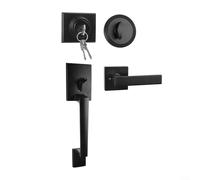 Modern Design Black Door Handle with Lock and Lever, Creating a Sleek Look