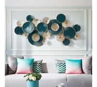 Modern Design Metal Wall Art,Handmade 3D Stereo Sculpture,Round Home Decoration for Living Room Kitchen Bedroom Bathroom(Green)
