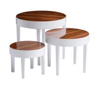 Modern Design Nest Of 3 White High Gloss Table, Space Saving Nesting Tables, Stackable Design Side Tables Premier Housewares White One Size